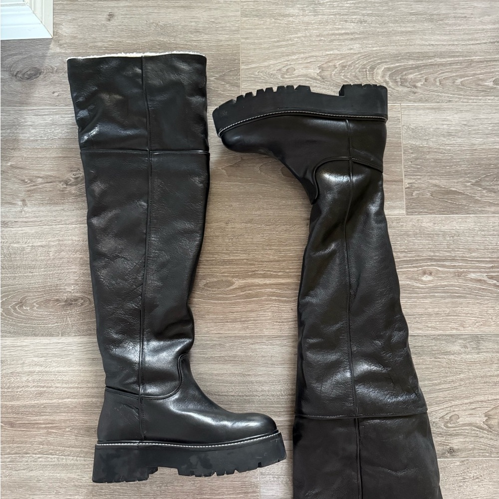 H&M Premium Over-the-Knee Boots with Chunky Sole